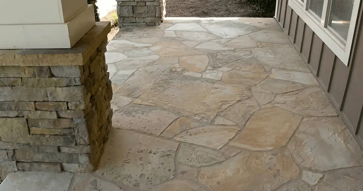 House entrance with professionally installed stone flooring in Milwaukee WI