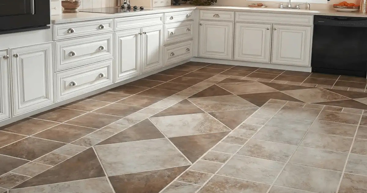 Kitchen with white cabinets and a professionally installed tile floor in Milwaukee, WI